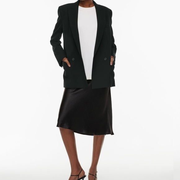 New with Tags Aritzia Babaton Slip Satin Midi Skirt High-Rise Cognac Size 6 - Picture 9 of 10